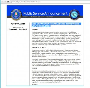 FBI WordPress Threat